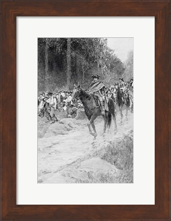 Framed Washington&#39;s Retreat from Great Meadows Print