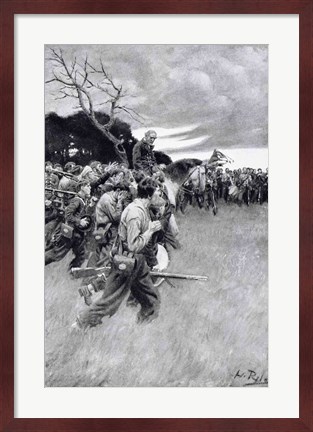 Framed &#39;His army broke up and followed him, weeping and sobbing&#39; Print