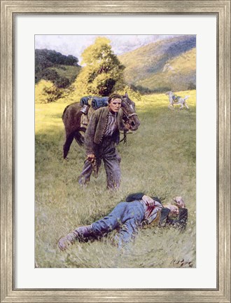 Framed Lonely Duel in the Middle of a Great Sunny Field Print