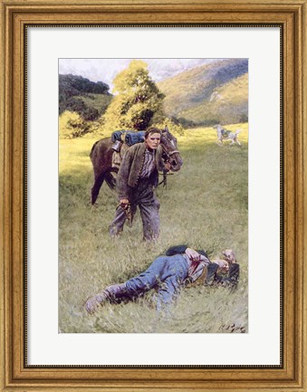 Framed Lonely Duel in the Middle of a Great Sunny Field Print