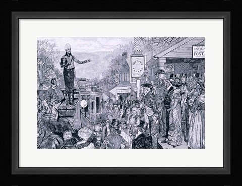 Framed 'General Jackson, president-elect, on his way to Washington' Print