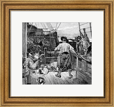 Framed Thomas Moon began to Lay about him with his Sword Print