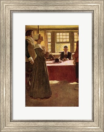 Framed Mary Dyer Brought Before Governor Endicott Print