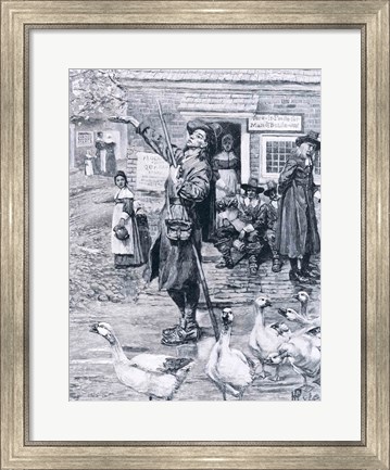 Framed Quaker Exhorter in New England, illustration from &#39;The Second Generation of Englishmen in America&#39; Print