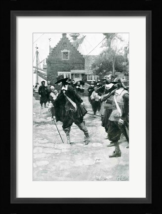 Framed Arrival of Stuyvesant in New Amsterdam, illustration from 'Colonies and Nation' Print