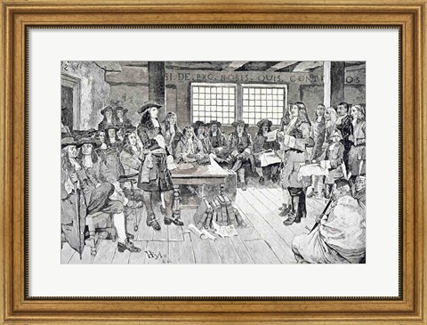 Framed William Penn in Conference with the Colonists Print