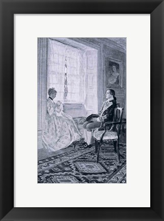 Framed Washington and Mary Philipse Print