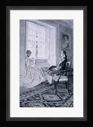 Framed Washington and Mary Philipse Print