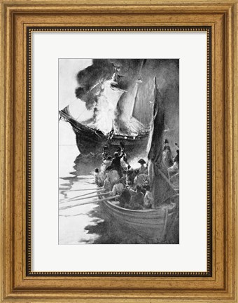 Framed Burning of the &#39;Gaspee&#39; Print