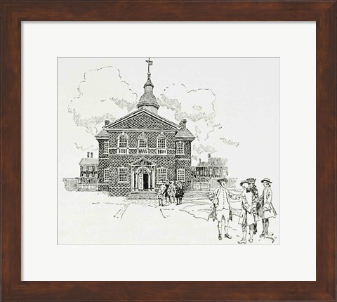 Framed Carpenter&#39;s Hall, Philadelphia, where the First and Second Continental Congresses held their sessions Print