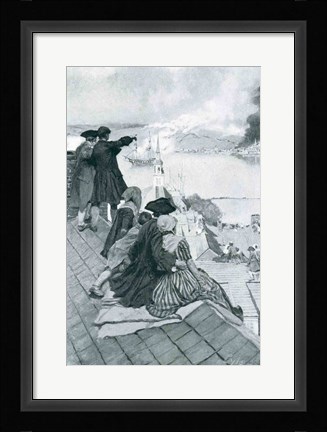 Framed Watching the Fight at Bunker Hill Print