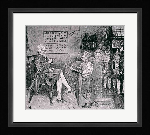 Framed Old-Time School in Pennsylvania Print