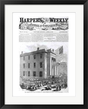 Framed Abraham Lincoln School for Freedmen Print