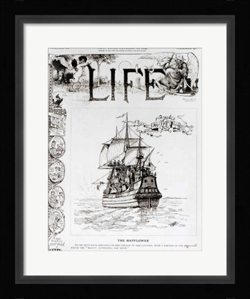 Framed Mayflower, front cover from 'Life' magazine, 11th October, 1883 Print