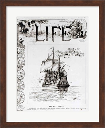 Framed Mayflower, front cover from &#39;Life&#39; magazine, 11th October, 1883 Print