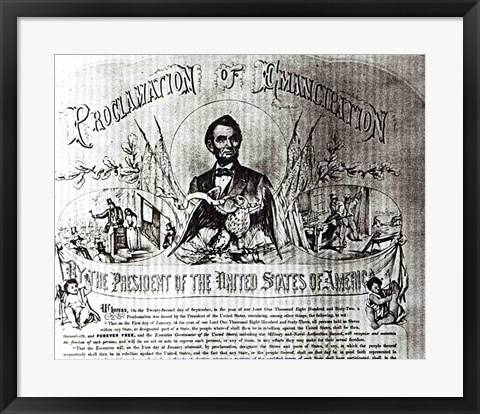 Framed Proclamation of Emancipation by Abraham Lincoln, 22nd September 1862 Print