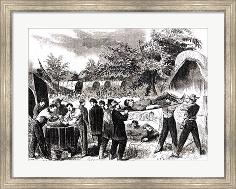 Framed Carrying off the Wounded after the battle of Antietam in 1862 Print