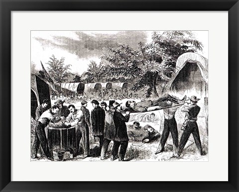 Framed Carrying off the Wounded after the battle of Antietam in 1862 Print