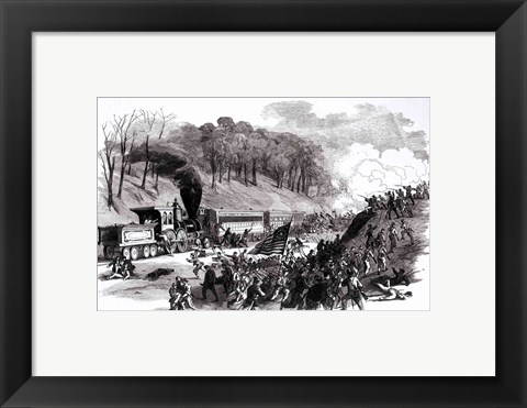 Framed General Schenck with Four Companies of the First Ohio Regiment Print