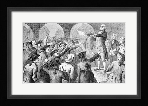 Framed John Lamb speaking at the Sons of Liberty Meeting at New York City Hall Concerning the Landing of British Tea in New York Print