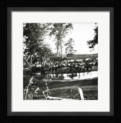Framed Federal battery fording a tributary of the river Rappahannock on battle day Print