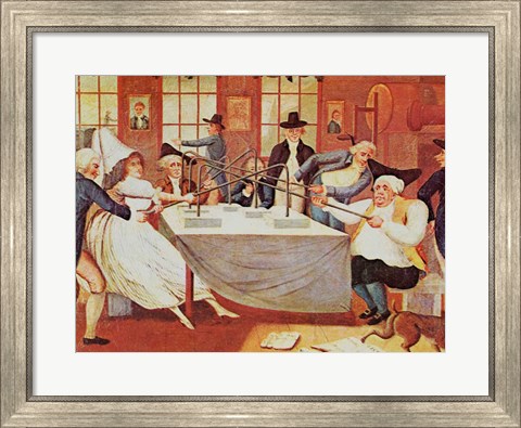 Framed Benjamin Franklin&#39;s Experiments With Electricity Print