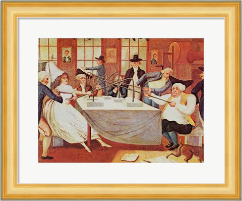 Framed Benjamin Franklin&#39;s Experiments With Electricity Print