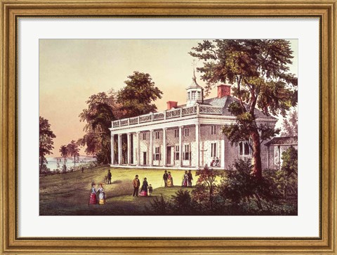 Framed Washington&#39;s Home, Mount Vernon, Virginia Print