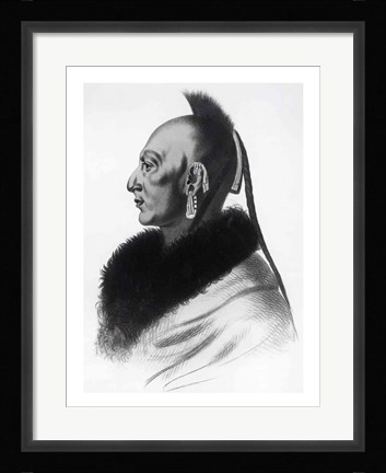 Framed Le Soldat du Chene, an Osage Chief Print
