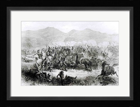 Framed Indian Battle and Massacre near Fort Philip Kearney Print