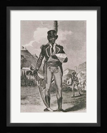 Framed Portrait of Francois Dominique Toussaint-Louverture Print