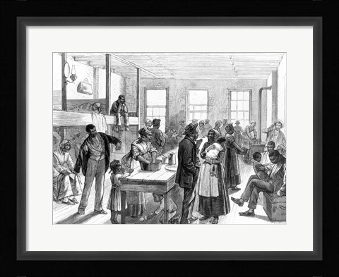 Framed New York City - Coloured Refugees from Arkansas Awaiting Transportation to Liberia Print