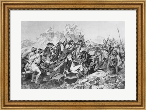 Framed Battle of Saratoga - General Arnold Wounded in the Attack on the Hessian Redoubt Print