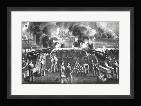 Framed Bombardment of Fort Sumter Print