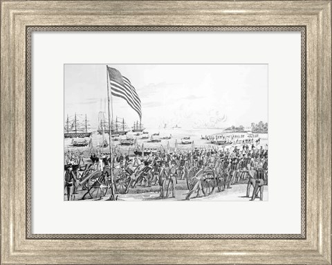Framed Landing of the Troops at Vera Cruz, Mexico Print