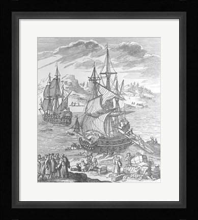 Framed La Salle's Landing in Texas Print