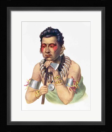 Framed Young Ma-Has-Ka, Chief of the Iowas Print