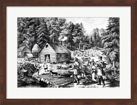 Framed Pioneer&#39;s Home on the Western Frontier Print