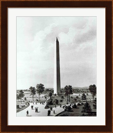 Framed Washington Monument and Surroundings, North View Print