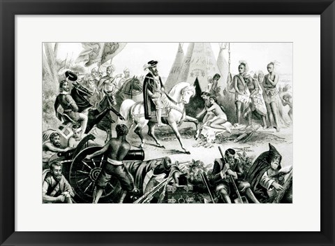 Framed De Soto Discovering the Mississippi Print