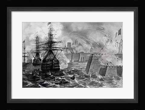 Framed Victorious Bombardment of Vera Cruz by the United Forces of the Army and Navy of the US Print