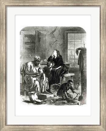 Framed Desolate Home: A Picture of the Suffering in the South Print