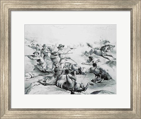 Framed Last Battle of General Custer Print
