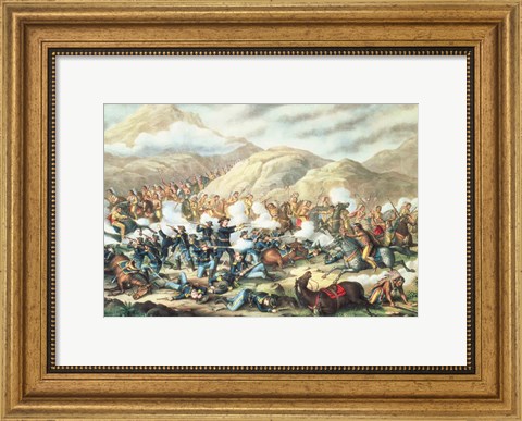 Framed Battle of Little Big Horn, June 25th 1876 Print