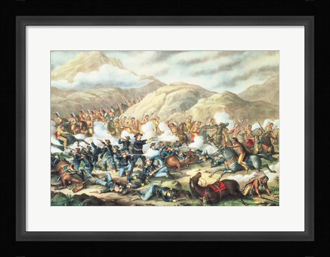 Framed Battle of Little Big Horn, June 25th 1876 Print