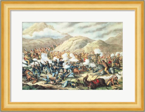 Framed Battle of Little Big Horn, June 25th 1876 Print