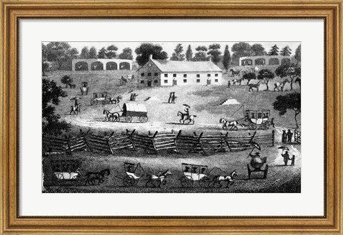 Framed American Friends Going to Meeting in Summer Print