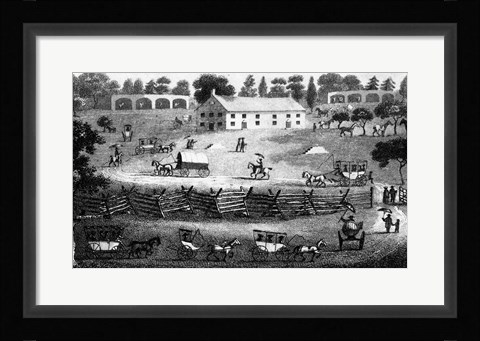 Framed American Friends Going to Meeting in Summer Print