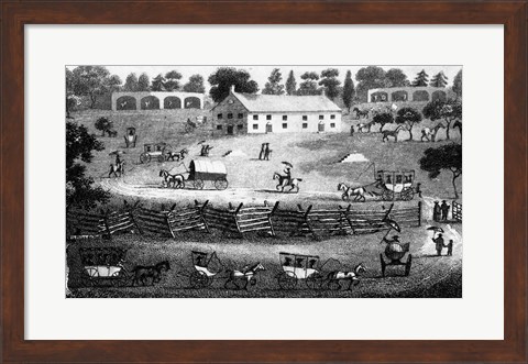 Framed American Friends Going to Meeting in Summer Print