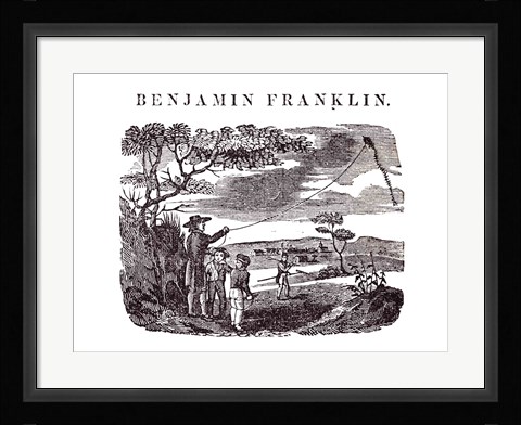 Framed Benjamin Franklin Conducts his Kite Experiment Print